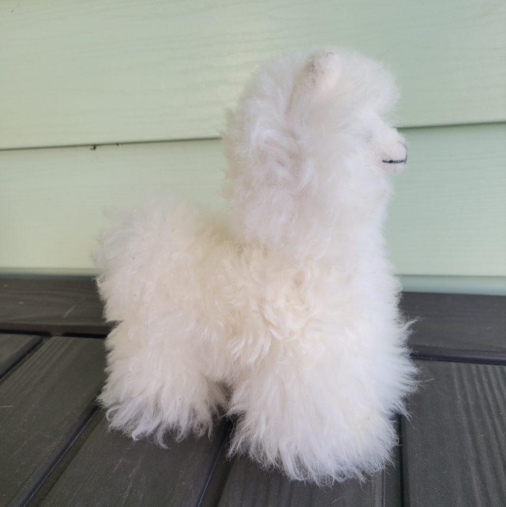 HANDMADE Genuine Alpaca Wool Figurine Llama 9" tall